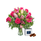 Pinke Rosen und Lilien