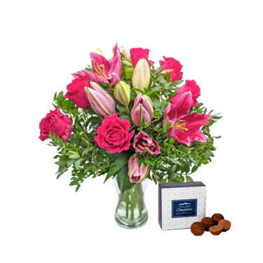 Pinke Rosen und Lilien Pinke Rosen und Lilien