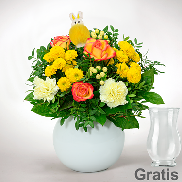 Osterstrauß Happy Day mit Vase