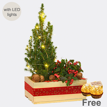 Arrangement Weihnachtsleuchten with X-Mas lights & with 2 Ferrero Rocher
