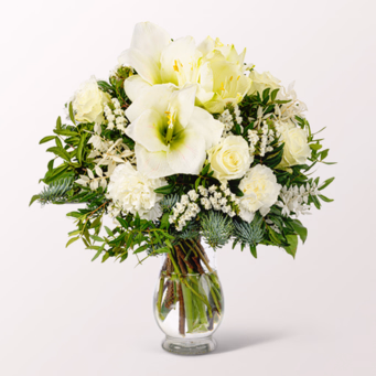 Flower Bouquet Winterfreude with Halloren Balls & vase