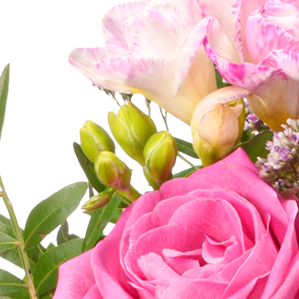 Premiumstrauß Nur für Dich mit Premiumvase & Ferrero Giotto 3er