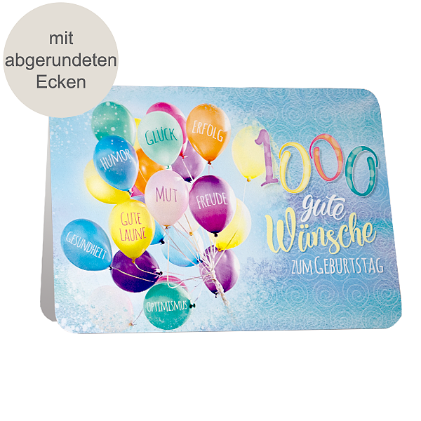 Motivkarte "1000 gute Wünsche zum Geburtstag"