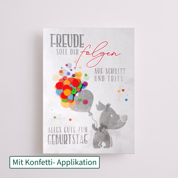 Motivkarte „Freude soll dir folgen auf Schritt und Tritt“