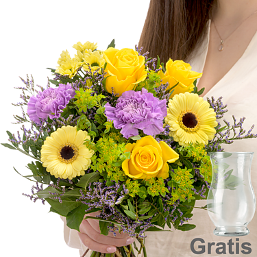 Blumenstrauß Frühjahrszauber mit Vase