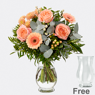 Flower Bouquet Morgentau with vase