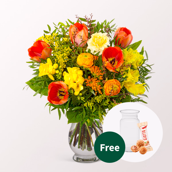 Flower Bouquet Frühlingsstrahl with vase