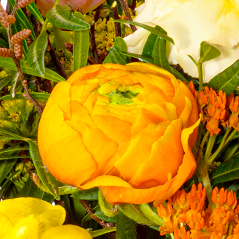 Blumenstrauß Frühlingsstrahl mit Vase & Ferrero Giotto 3er