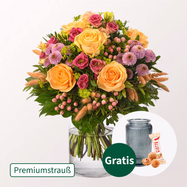 Premiumstrauß Frühlingskind mit Premiumvase
