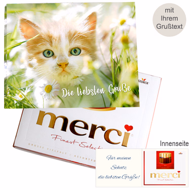Persönliche Grußkarte mit Merci: Die liebsten Grüße (250 g)