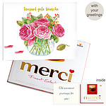 Personal greeting card with Merci: Tausend gute Wünsche (250g)