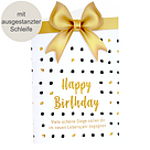 Motivkarte "Happy Birthday" mit Schleifenausstanzung