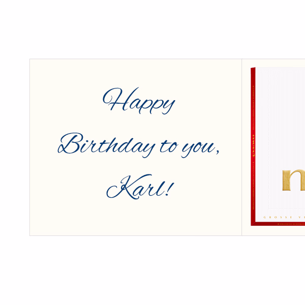 Personal Greeting Card with Merci: Herzlichen Glückwunsch zum Geburtstag „Vorname“ (250 g)
