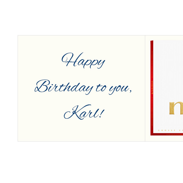 Personal Greeting Card with Merci: Herzlichen Glückwunsch zum Geburtstag „Vorname“ (250 g)
