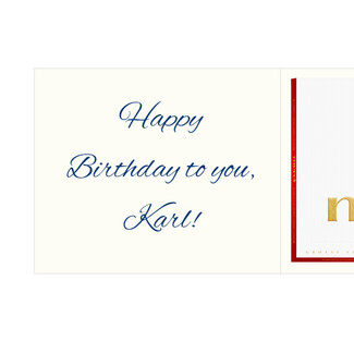 Personal greeting card with Merci: Herzlichen Glückwunsch „Vorname“ (250 g)