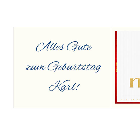 Persönliche Grußkarte mit Merci: Herzlichen Glückwunsch "Vorname" (250g)