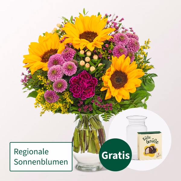 Blumenstrauß Herbstlichtung mit Halloren Kugeln & Vase