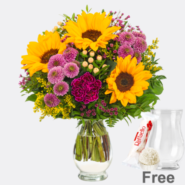 Flower Bouquet Herbstlichtung with vase & Ferrero Raffaello