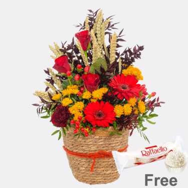 Flower Arrangement Danke with Ferrero Raffaello