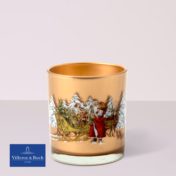 Kerze im weihnachtlichen Glas