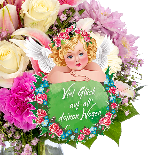 Flowercard guardian angel „Viel Glück auf all' deinen Wegen“