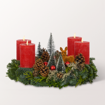 Großer Roter Adventskranz (Ø 40 cm)