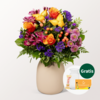 Blumenstrauß Herbstromanze mit Vase & Teaballs & Ferrero Giotto 3er