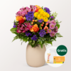 Blumenstrauß Herbstromanze mit Vase & Teaballs & Ferrero Giotto 3er