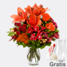 Blumenstrauß Blütenstar mit Vase & Ferrero Raffaello