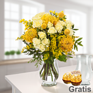 Blumenstrauß Lust auf Herbst mit Vase & 2 Ferrero Rocher