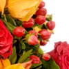 Premiumstrauß Herbstfeuer mit Premiumvase & Teaballs & Ferrero Giotto 3er
