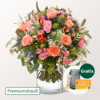 Premiumstrauß Herbstkuss mit Premiumvase & Teaballs & Ferrero Giotto 3er