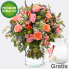 Premiumstrauß Herbstkuss mit Premiumvase & Ferrero Raffaello
