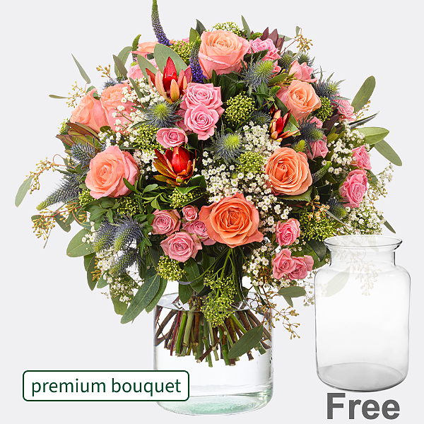 Premium Bouquet Herbstkuss with premium vase