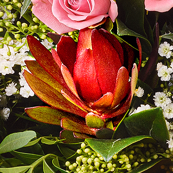 Premiumstrauß Herbstkuss mit Premiumvase & Halloren Kugeln