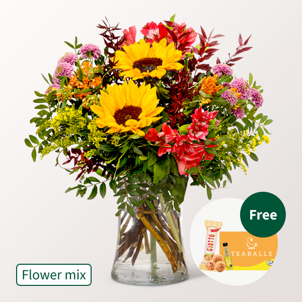 Flower Mix Full of Joy with 3 Ferrero Giotto & Teaballs