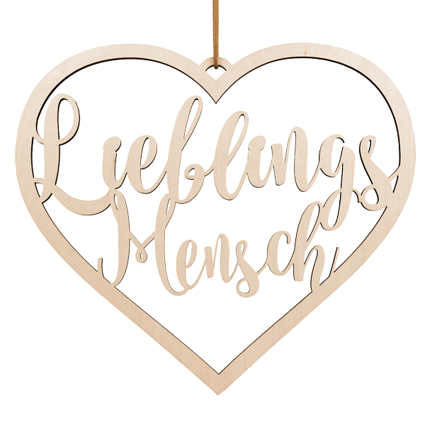 Wooden deco pendant "Lieblingsmensch"