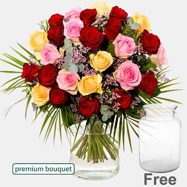 Premium Bouquet Rosenfest with premium vase