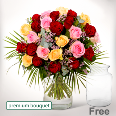 Premium Bouquet Rosenfest with premium vase