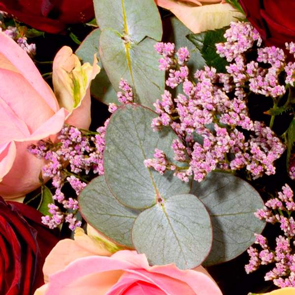 Premium Bouquet Rosenfest with Premium Vase & 3 Ferrero Giotto