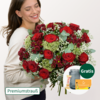 Premiumstrauß Märchenhaft mit Premiumvase & Teaballs & Ferrero Giotto 3er
