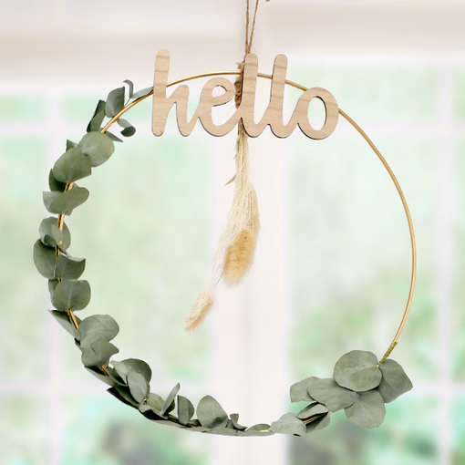 Deco Ring "hello" with dried flowers