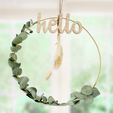 Deco Ring "hello" with dried flowers