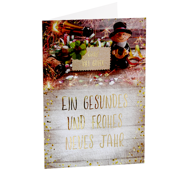 Motivkarte "Ein gesundes und frohes neues Jahr"