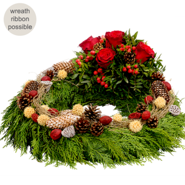 freshly tied Sympathy Wreath "Erinnerung"