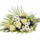 Sympathy Bouquet in White and Black