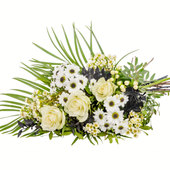 Sympathy Bouquet in White and Black