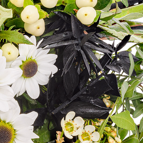 Sympathy Bouquet in White and Black