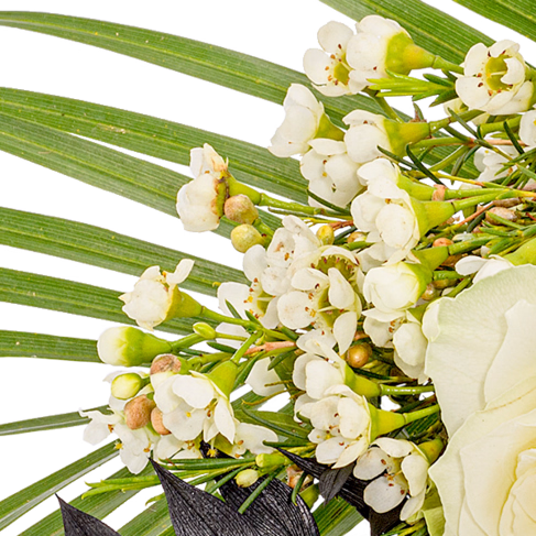 Sympathy Bouquet in White and Black