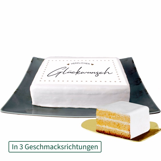 Biskuittorte „Herzlichen Glückwunsch“